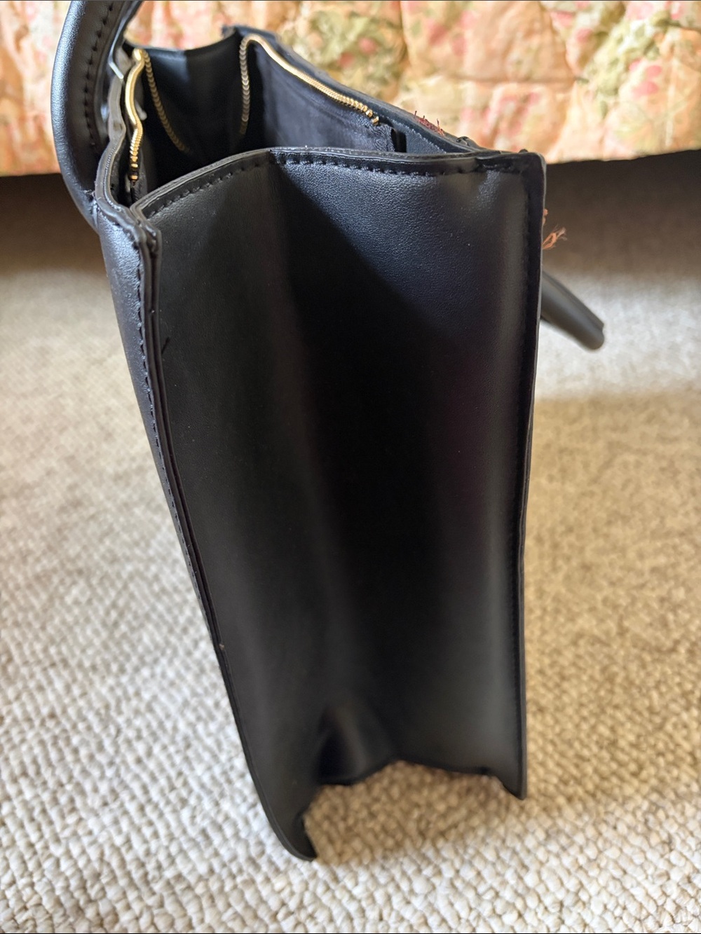 Aldo Black, Gold and White Baroque Chain-Accent Tote PURSE BAG - Picture 2 of 6